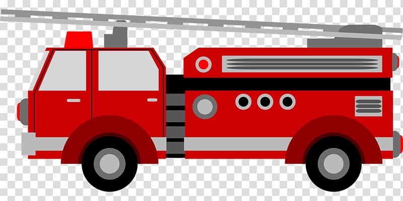 red fire truck transparent background PNG clipart