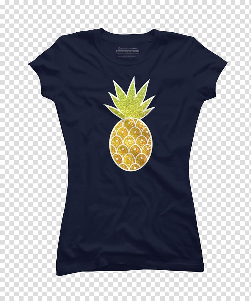 T-shirt Sleeve Navy blue Top, pineapple watercolor transparent background PNG clipart