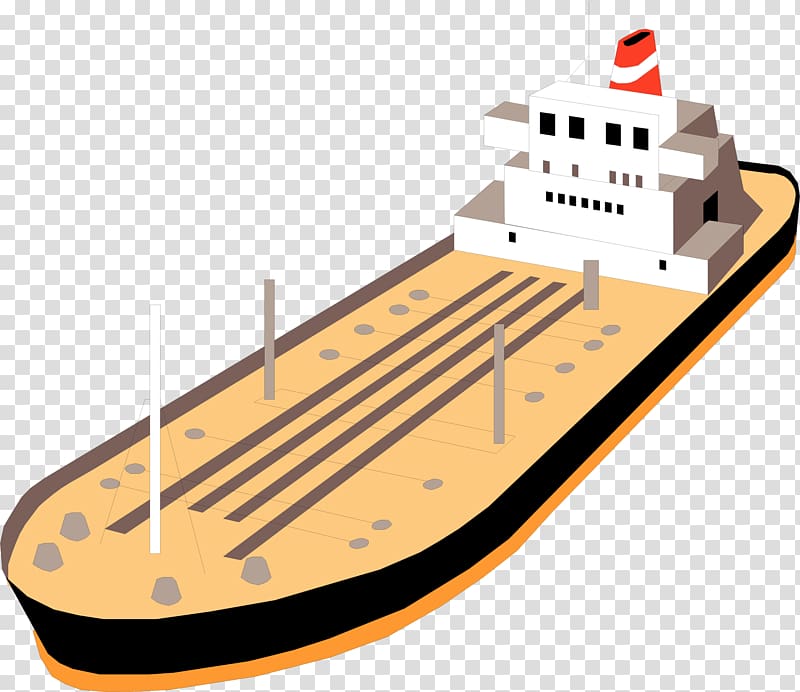 brown, black, and white ship illustration, Oil tanker Petroleum Barge , Hand-painted ship transparent background PNG clipart