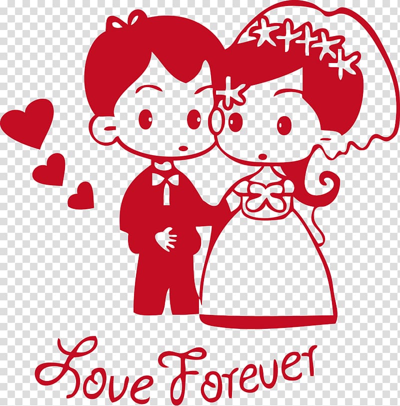 Wedding invitation Sticker Wall decal, The bride and groom wedding marriage love forever transparent background PNG clipart