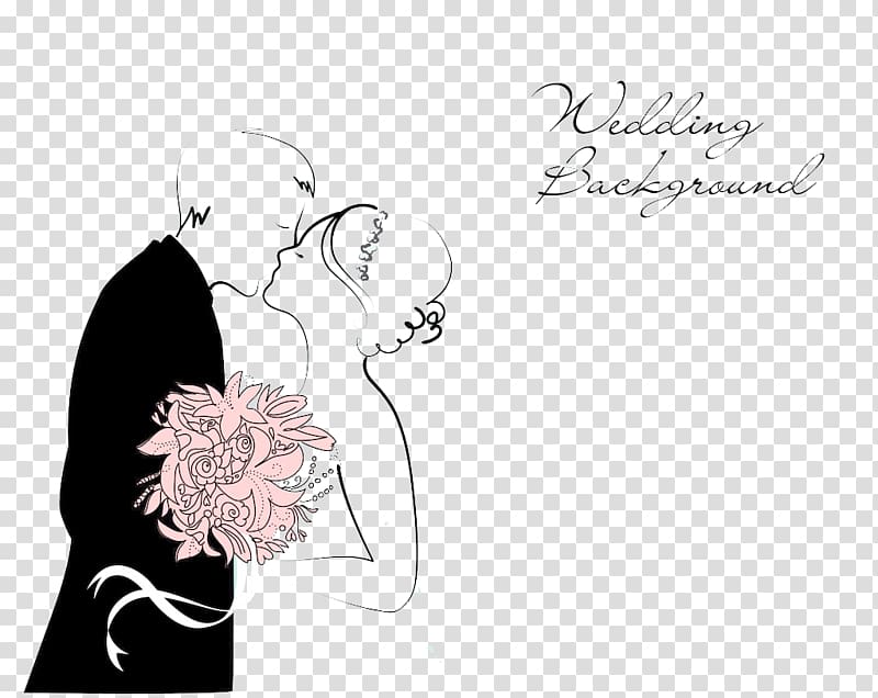Wedding Background illustration, Wedding invitation Wedding cake Bridegroom, Sketch kiss the bride transparent background PNG clipart