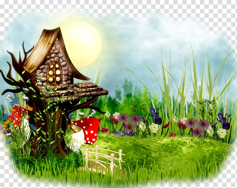 Desktop YouTube Cottage garden , Cartoon landscape transparent background PNG clipart