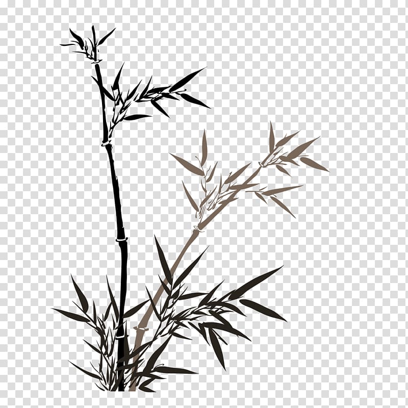 Chinese painting Bamboo Ink wash painting Art, Chinese painting of bamboo transparent background PNG clipart