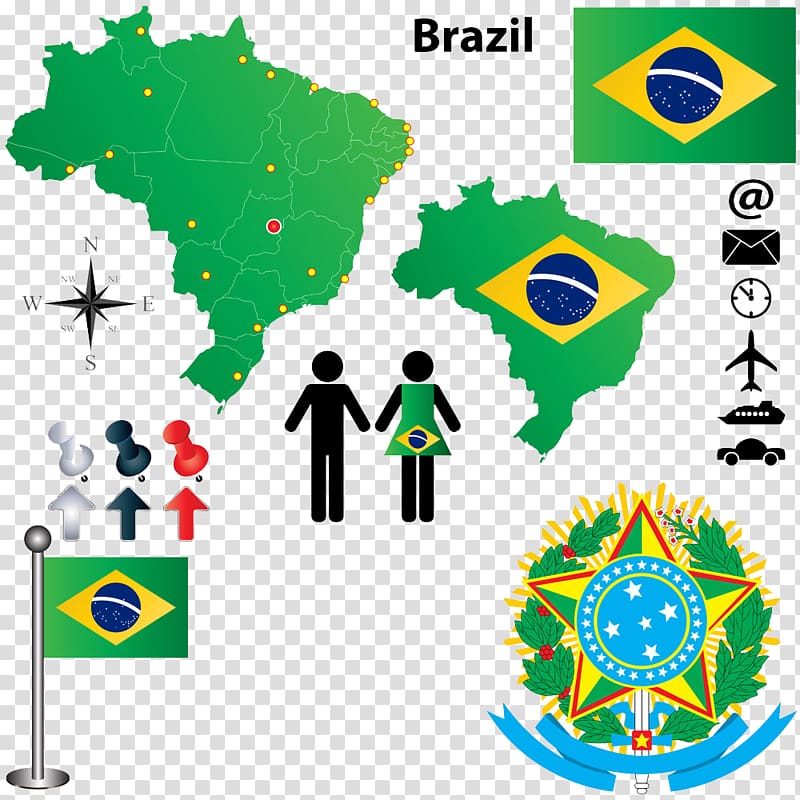 Brazil Map Symbol , Brazil map flag transparent background PNG clipart
