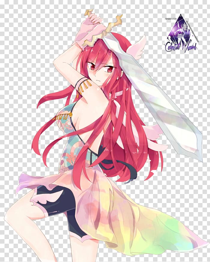 Erza Scarlet Anime Rendering Fairy Tail, Anime transparent background PNG clipart