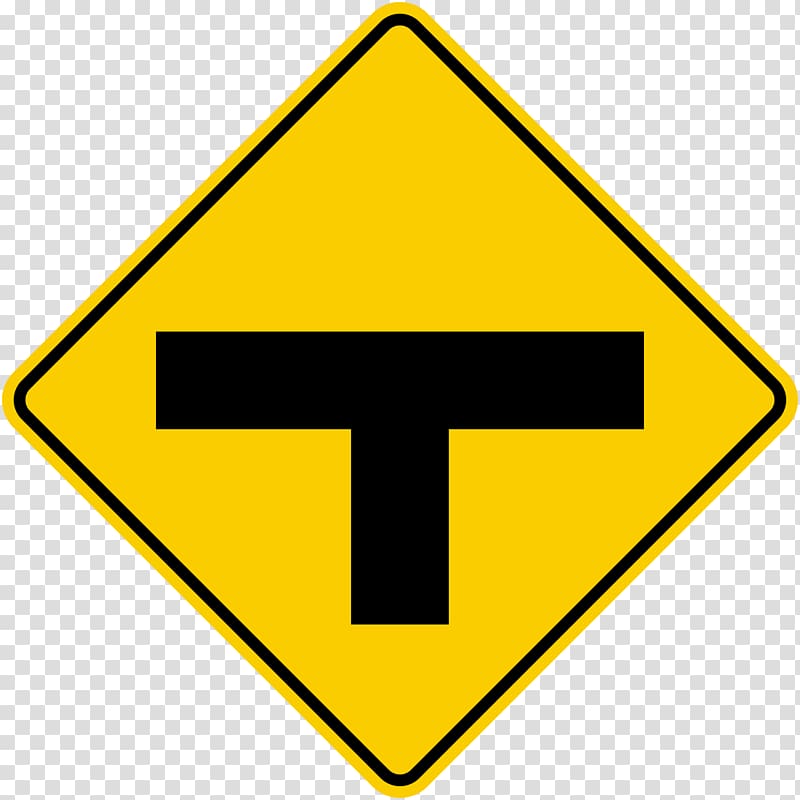 Intersection Three-way junction Traffic sign , Road Traffic Signs transparent background PNG clipart