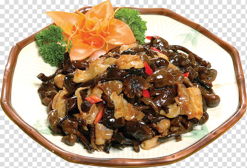 Shanghai cuisine American Chinese cuisine Vegetarian cuisine Tsukudani, Hazel mushroom fried pork transparent background PNG clipart