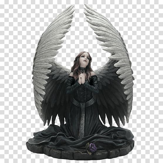 Statue Fallen angel Figurine Prayer, angel transparent background PNG clipart