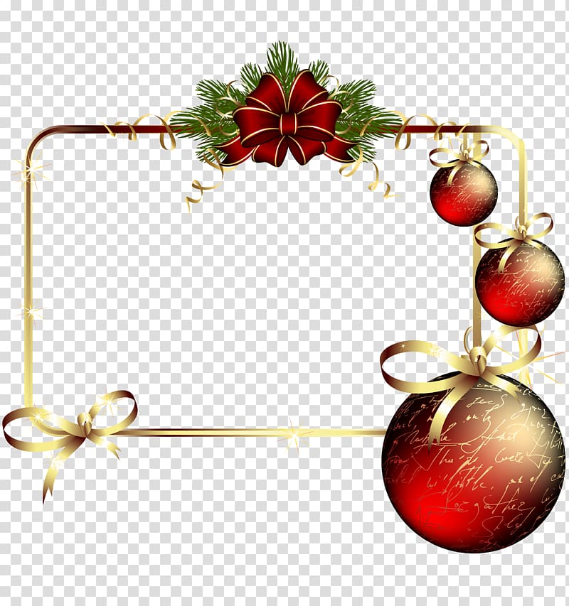 Christmas ornament Frames Raster graphics , Marcos dorados transparent background PNG clipart