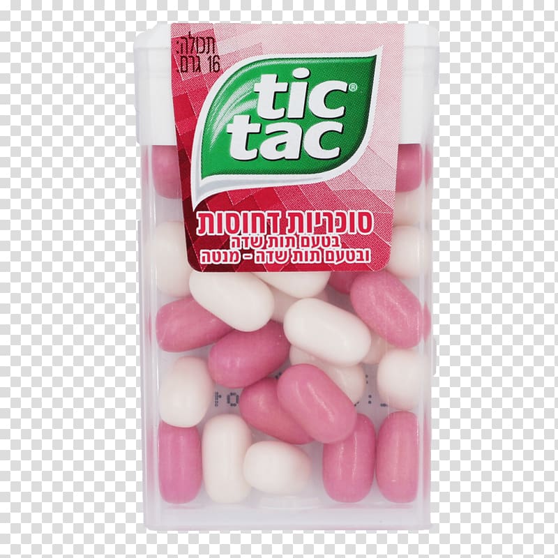 Tic Tac Candy Mint Mentha spicata Strawberry, candy transparent background PNG clipart
