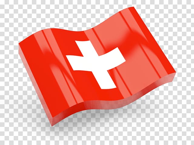red and white cross flag, Switzerland Icon Wave Flag transparent background PNG clipart