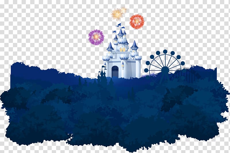 Fairy tale Castle, Fairytale castle and fireworks transparent background PNG clipart