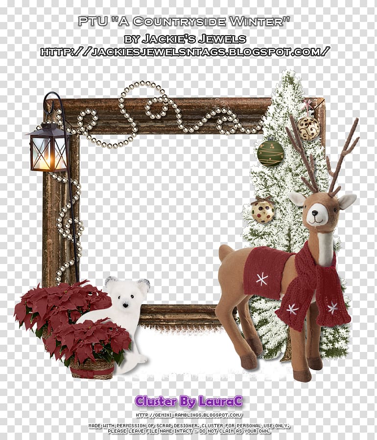 Reindeer Frames Font, winter countryside transparent background PNG clipart