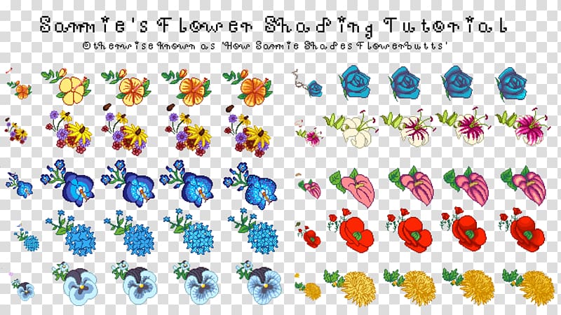Shading Flower Pixel art, flowers shading transparent background PNG clipart