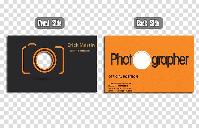 Erick Martin business card, Business Card Design Logo Visiting card Business Cards , visiting card for grapher transparent background PNG clipart