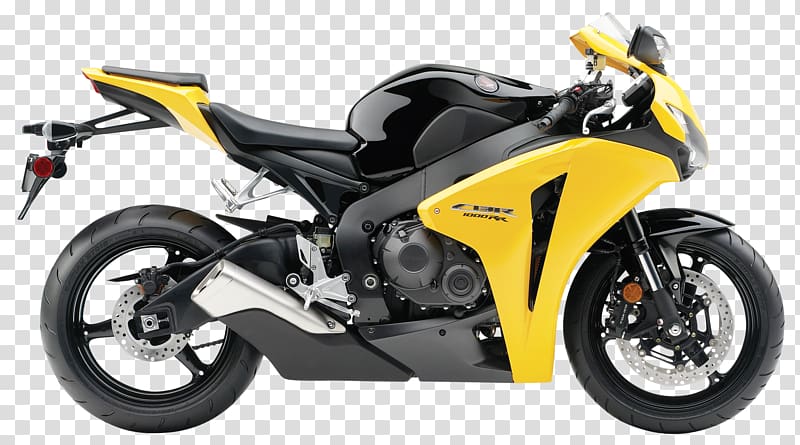 yellow and black sports bike, Honda CBR1000RR Car Motorcycle Yamaha YZF-R1, Honda CBR 1000RR Yellow Motorcycle Bike transparent background PNG clipart