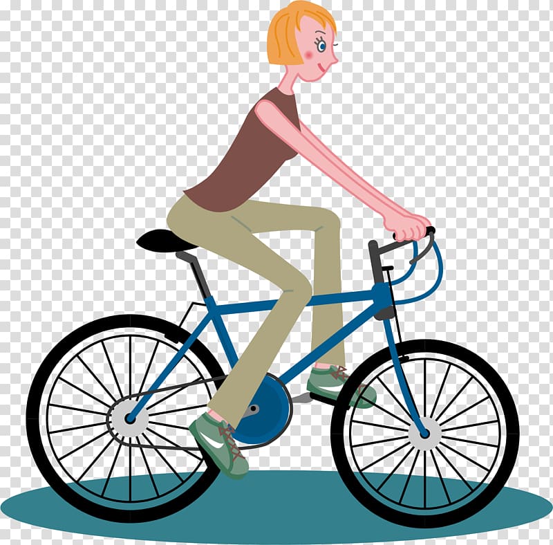 Bicycle wheel Cycling Cyclo-cross Road bicycle, Girl riding a bike transparent background PNG clipart