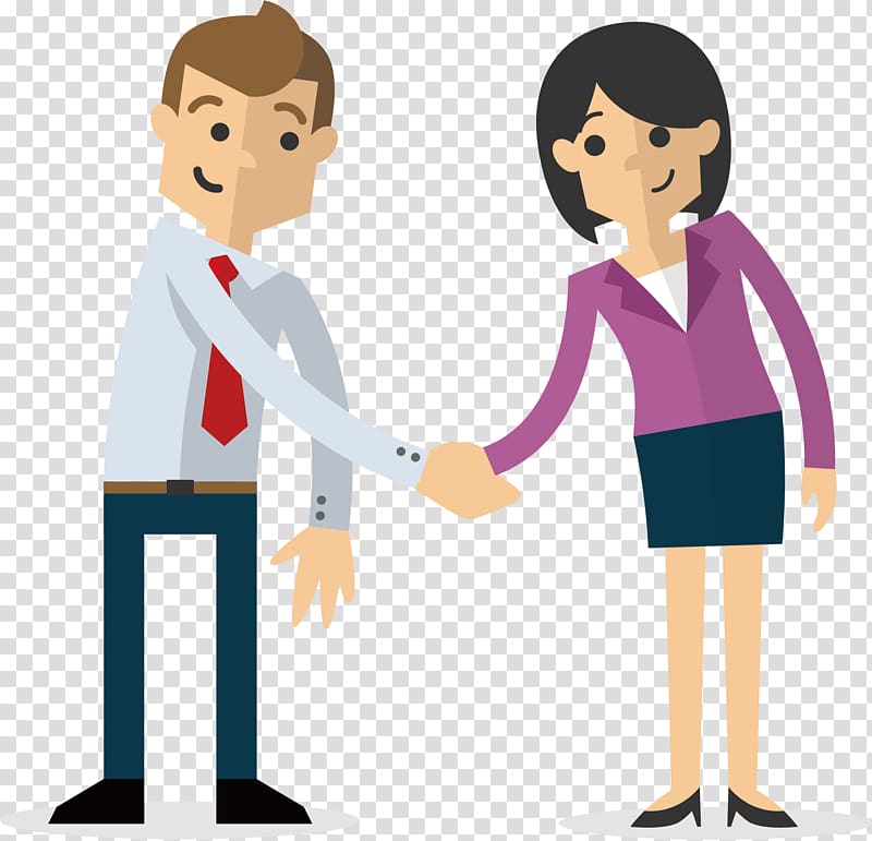 couple shaking hands , Business Illustration, Meeting clients transparent background PNG clipart