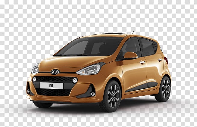 City car Hyundai Motor Company Hyundai i10, Mandarin Orange transparent background PNG clipart