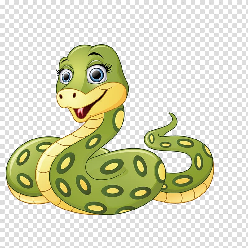 Snake Cartoon Green anaconda, Green snake transparent background PNG clipart