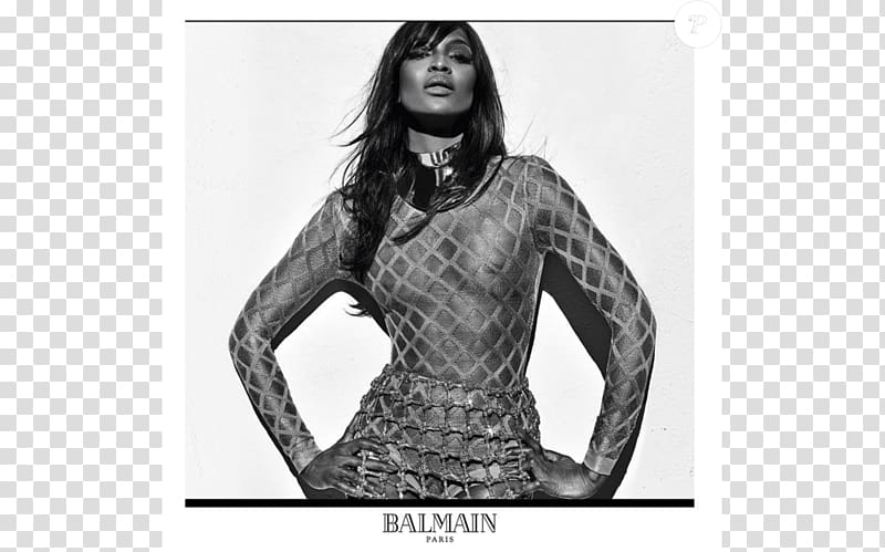 Balmain Supermodel Fashion Vogue, Naomi campbell transparent background PNG clipart