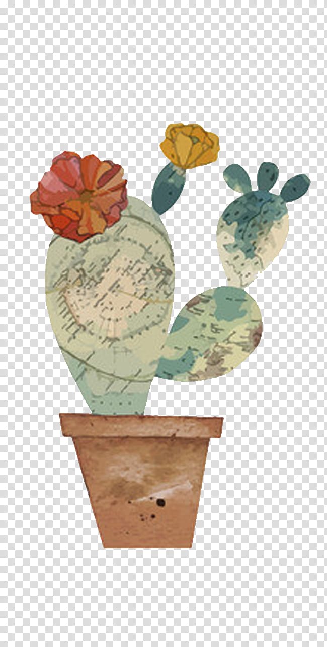 Watercolor painting Cactaceae Illustration, Painted cactus plant material transparent background PNG clipart