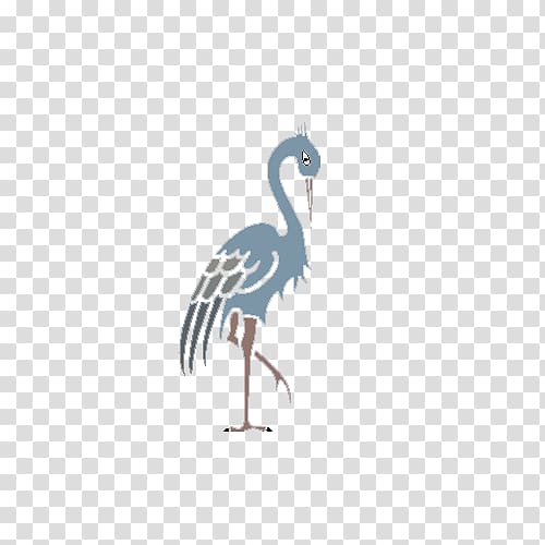 hand painted red-crowned crane transparent background PNG clipart