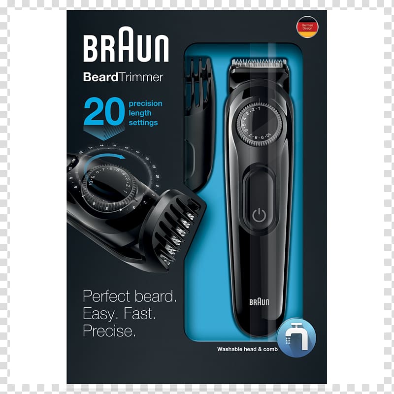 Hair clipper Comb Braun BT3020 Braun BT3040 Black beard trimmer Hardware/Electronic, Beard transparent background PNG clipart