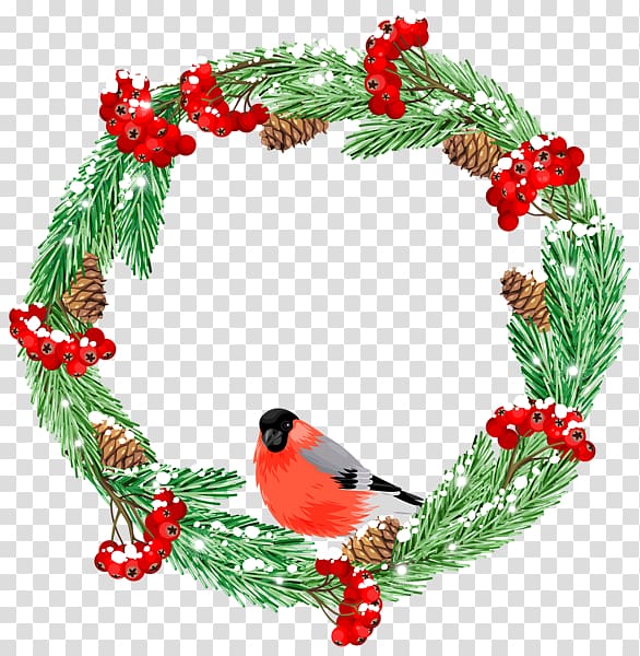 Wreath Christmas , blue wreath transparent background PNG clipart
