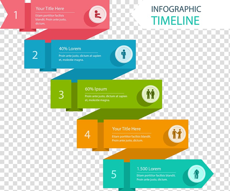 Infographic Timeline format, Flat design Chart, hand-painted origami label transparent background PNG clipart
