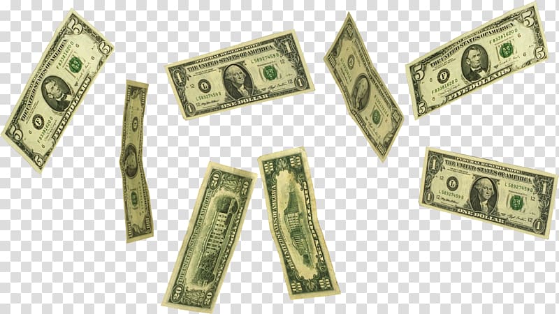 assorted U.S. dollar banknotes illustration, Money, Falling money transparent background PNG clipart
