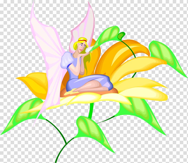 Floral design , a fairy wind wreathed in spirits transparent background PNG clipart