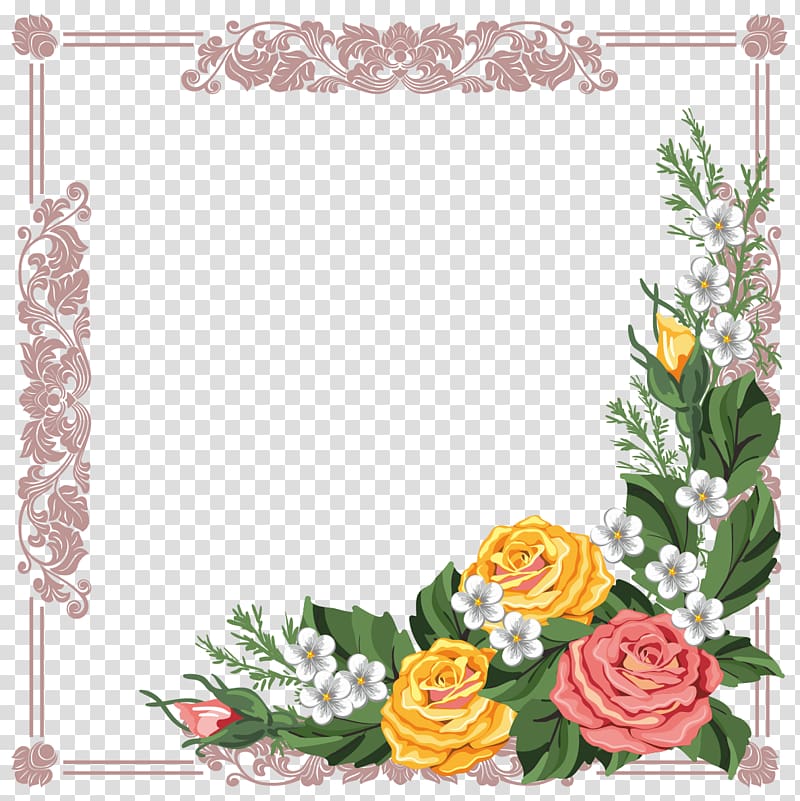 Borders and Frames Frames Flower , Flowers material transparent background PNG clipart