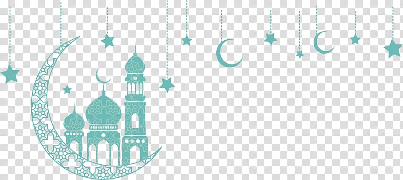 Islam Eid al-Fitr Ramadan Quran, Green Moon church ornaments, crescent moon illustration transparent background PNG clipart