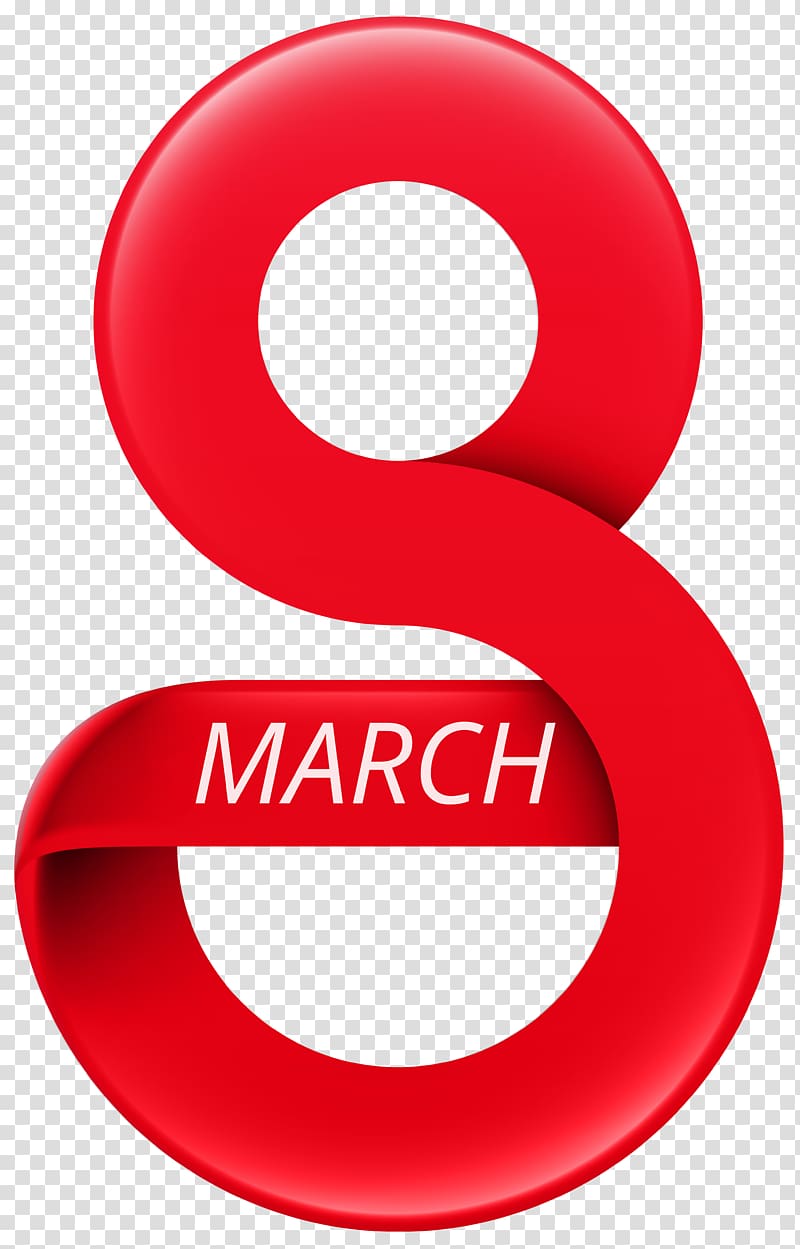 8 or March logo, March 8 , March 8 Red transparent background PNG clipart