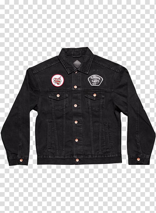 Flight jacket Black Blouson Coat, black denim jacket transparent background PNG clipart