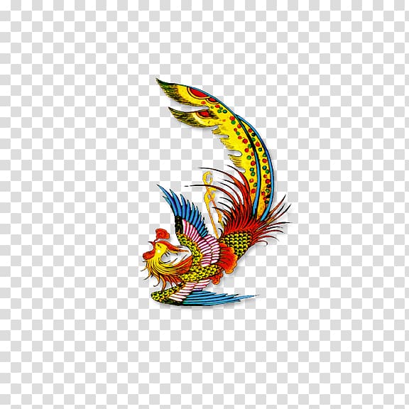 Xinglongwa culture Budaya Tionghoa Hongshan culture Fenghuang Chinese dragon, Multicolored Phoenix transparent background PNG clipart