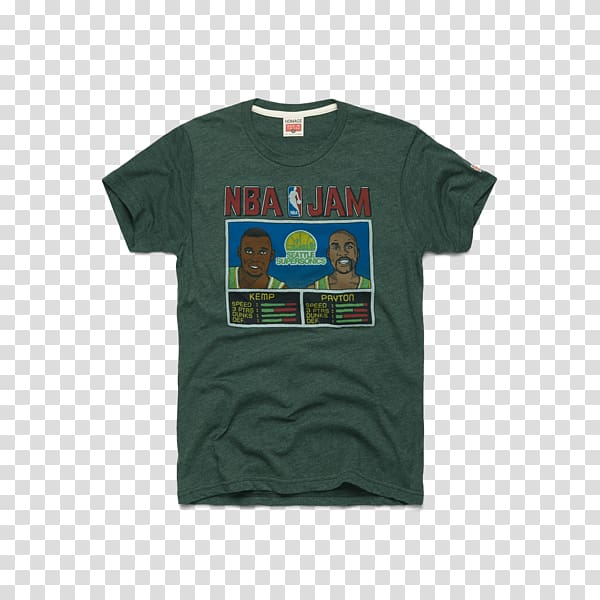 T-shirt NBA Jam Seattle Supersonics Charlotte Hornets, T-shirt transparent background PNG clipart