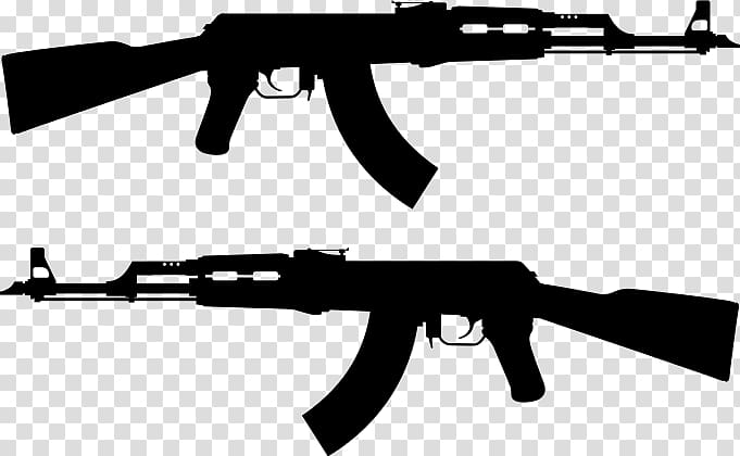 AK-47 Firearm Rifle Silhouette, ak 47 transparent background PNG clipart