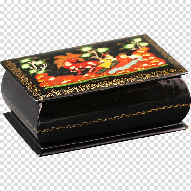 Palekh Box Russian lacquer art Fedoskino miniature, box transparent background PNG clipart