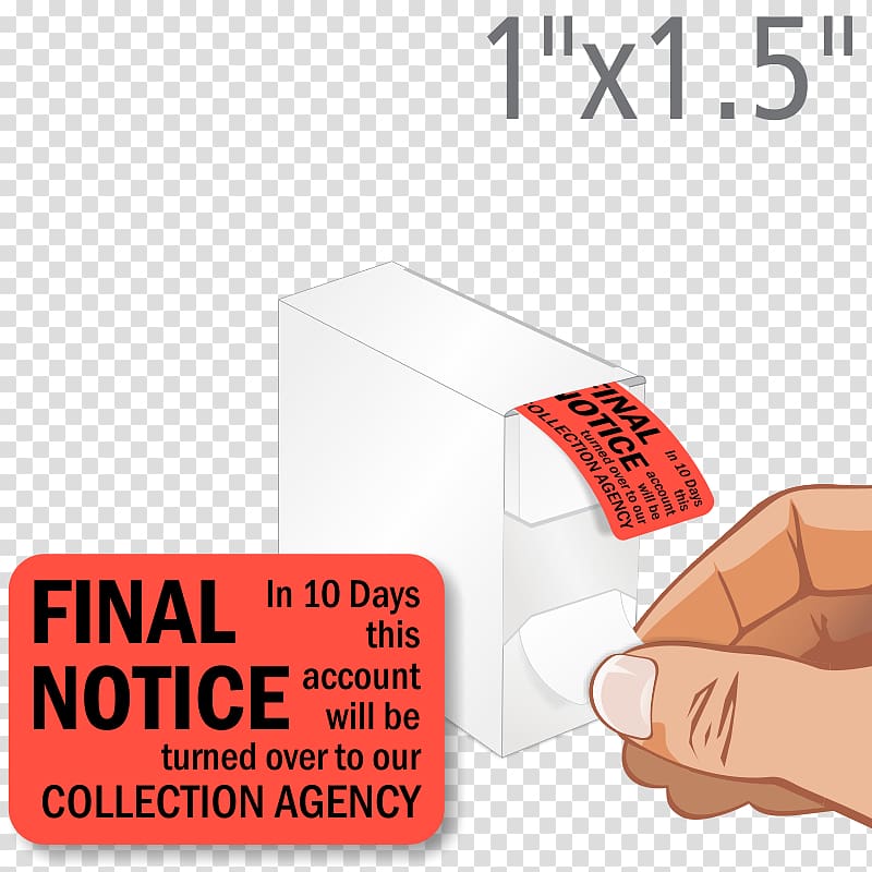 Label Dispensers Sticker Brand Product, final notice transparent background PNG clipart