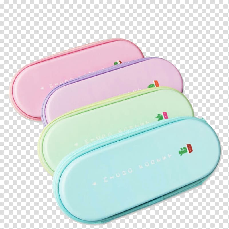 Pencil case Color, Four four colors pencil cases transparent background PNG clipart