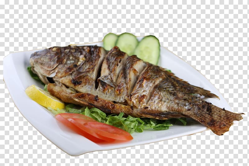 fried fish dish on plate, Grilling Fish as food Computer file, A whole grilled fish transparent background PNG clipart