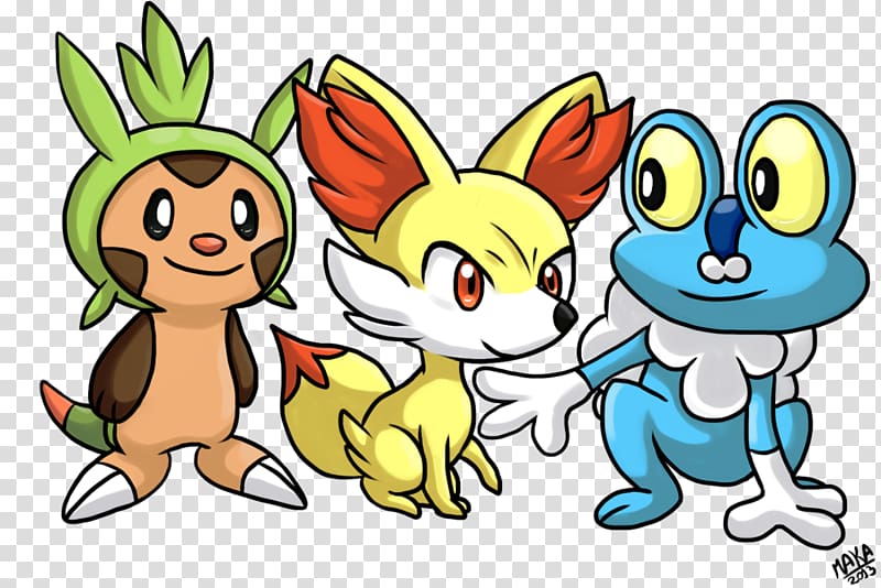 Pokémon X and Y Chespin Froakie Fennekin, others transparent background PNG clipart