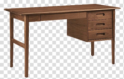 rectangular brown wooden desk, Modern Wooden Desk transparent background PNG clipart