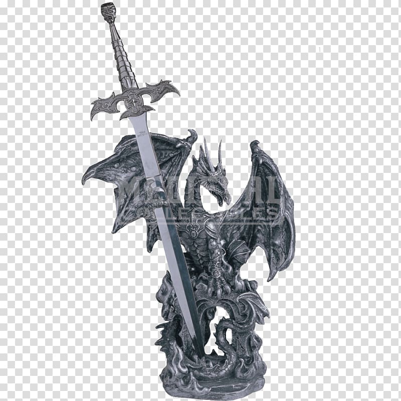 Dragon Knight Knife Sword Figurine, hand painted lamp transparent background PNG clipart