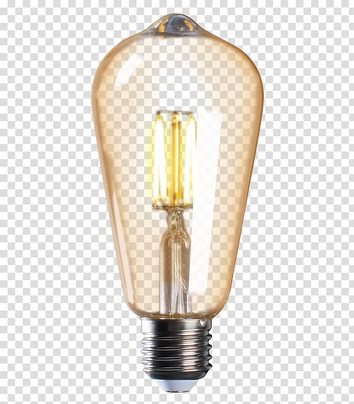 Incandescent light bulb LED lamp Edison screw, light transparent background PNG clipart