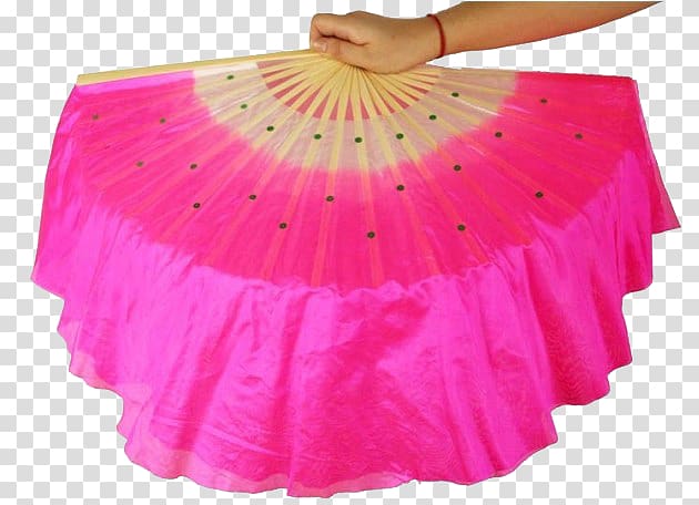 Performance Dance costume Hand fan Yangge, Younger team with a folding fan transparent background PNG clipart