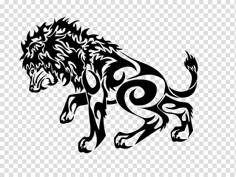 Lionhead rabbit Tiger Tattoo Tribe, lion drawing transparent background PNG clipart