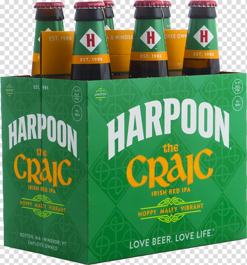 Beer bottle India pale ale Harpoon Brewery, beer transparent background PNG clipart